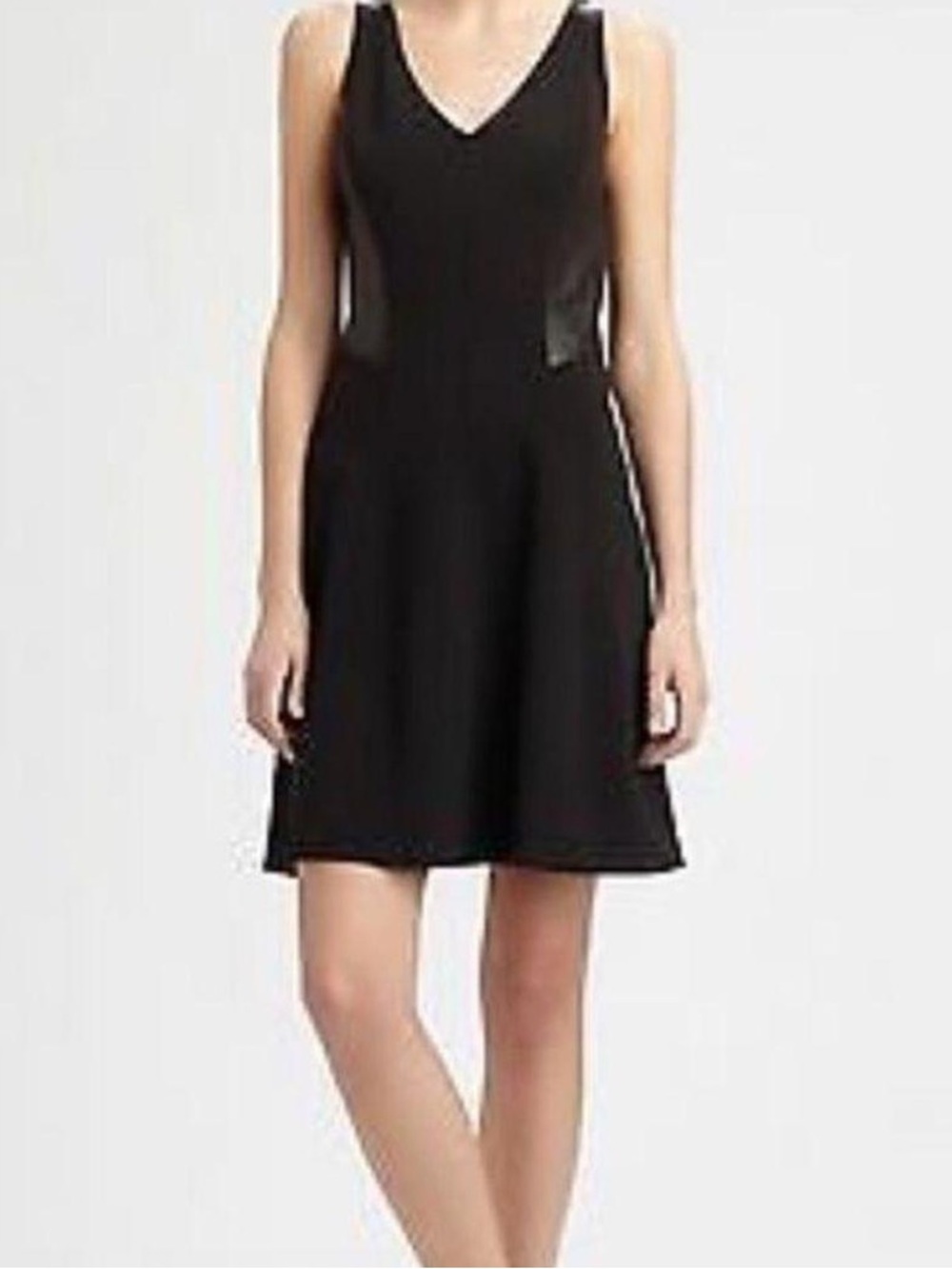 Rebecca Taylor Black Sleeveless V-Neck Mini Dress